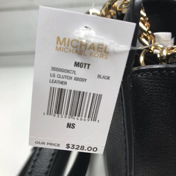 MICHAEL KORS MOTT . CLUTCH XBODY BLACK NWT - Picture 4 of 8